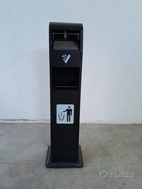 Cestino posacenere a colonna da esterno - nero