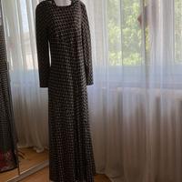 Vestito lungo e morbido a losanghe dorate