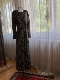 Vestito lungo e morbido a losanghe dorate