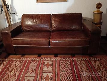 Divano letto in pelle vintage Colonel