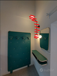 Appendi-abiti anni '60-'70 svuota-tasche specchio