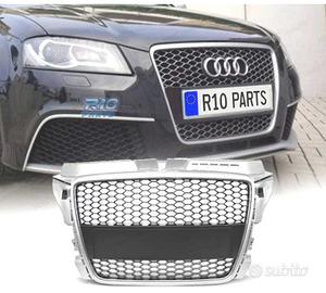 GRIGLIA AUDI A3 8P 08-12 LOOK RS3 GRIGIO CHIARO