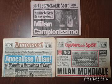 Milan Campione d'Europa 1994 Quotidiani sportivi 