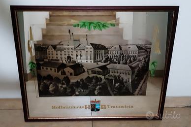 Specchio e tabelle smaltate birra Hofbrauhaus HB