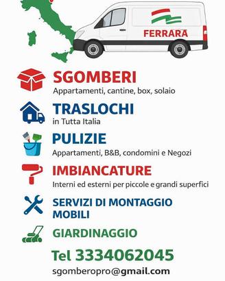 Sgombero Ferrara e provincia