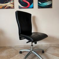 Sedia da ufficio direzionale in vera pelle