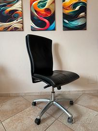 Sedia da ufficio direzionale in vera pelle