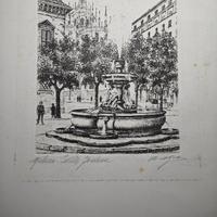 MILANO Piazza Fontana - Fontana Sirene Stampa 