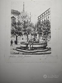 MILANO Piazza Fontana - Fontana Sirene Stampa 