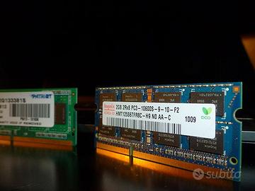 RAM  SO-DIMM , DDR3 SDRAM  Hynix e Patriot 2gb