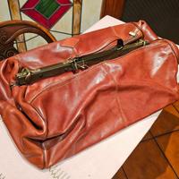 Borsa da medico vintage in vera pelle