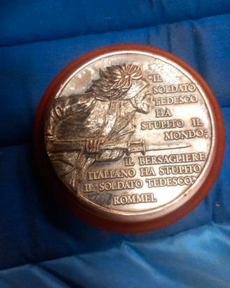 Medaglione vintage Bersagliere Rommel su base