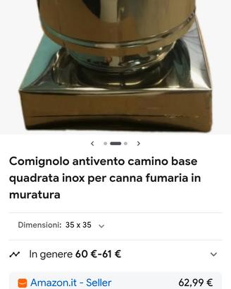 comignolo acciaio inox 