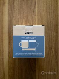 Set 2 tazzine caffè con piattino Bialetti 