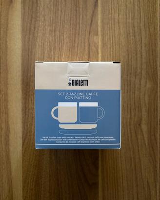 Set 2 tazzine caffè con piattino Bialetti 
