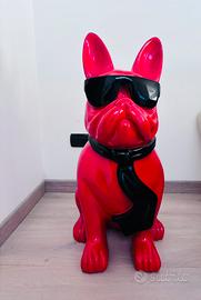 Statua Bulldog Francese con occhiali e cravatta
