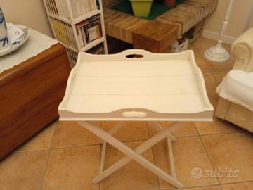 Tavolino Shabby Chic bianco in legno