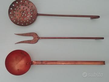 Set utensili da cucina vintage in rame