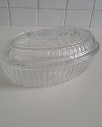 portaburro con coperchio in vetro vintage 