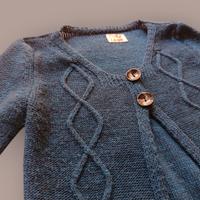 cardigan in lana mohair vintage blu capo di classe