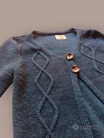 cardigan in lana mohair vintage blu capo di classe