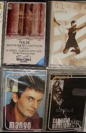 4 musicassette: Baglioni, Mango, Bach, Estefan