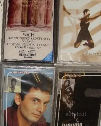4 musicassette: Baglioni, Mango, Bach, Estefan