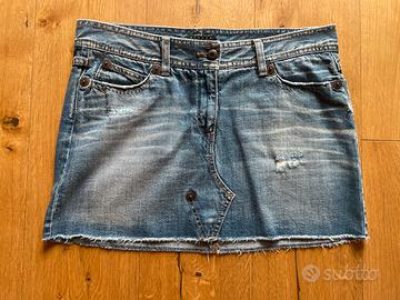 MINI GONNA IN JEANS SISLEY 100% NUOVA E ORIGINALE