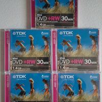 Lotto 5 Mini DVD+RW TDK 1,4GB Riscrivibili