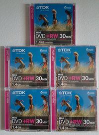 Lotto 5 Mini DVD+RW TDK 1,4GB Riscrivibili