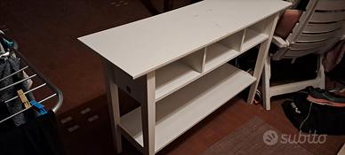 consolle ikea, tavolino ikea bianco con ripiani 