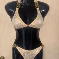 Bikini paillettes dorate nuovo taglia S