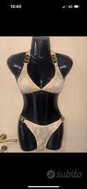 Bikini paillettes dorate nuovo taglia S