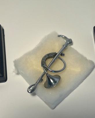 Spilla Vintage Color Argento Corno da Caccia