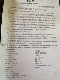 Microfono professionale wirelles