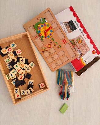 Gioco legno matematica lavagna puzzle
