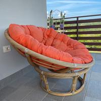 Poltrona maxi in rattan con cuscino