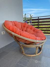 Poltrona maxi in rattan con cuscino