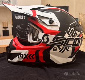 Casco Acerbis Cross Enduro Bianco Rosso Nero