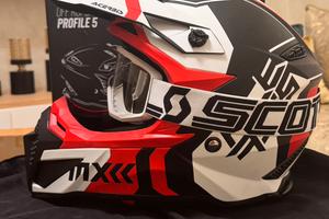 Casco Acerbis Cross Enduro Bianco Rosso Nero