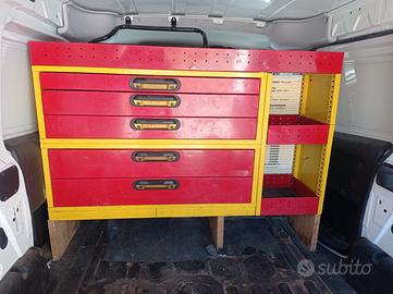 Cassettiera porta oggetti per furgone