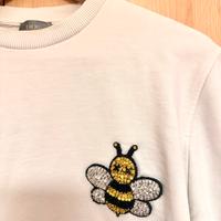 Dior x KAWS Jeweled Bee Felpa Girocollo Bianco XS