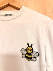 Dior x KAWS Jeweled Bee Felpa Girocollo Bianco XS