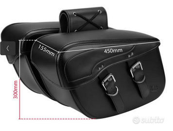 Borse Laterali Pelle PU Nera Moto