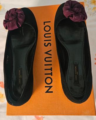 Ballerine Louis Vuitton nere in camoscio  nero. 38