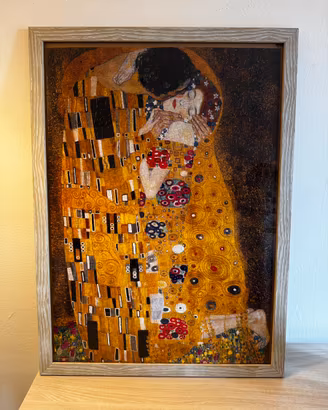 Quadro / Puzzle Klimt Il Bacio con cornice 50x70