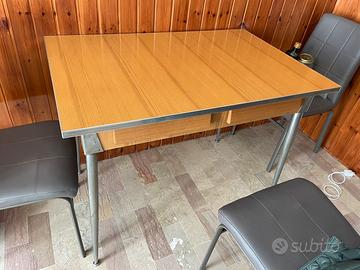 Tavolo formica Vintage marrone legno cucina