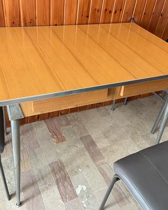 Tavolo formica Vintage marrone legno cucina