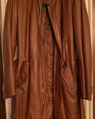 Trench in pelle uomo