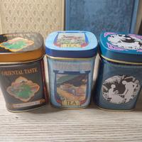 set tre scatoline in latta vintage